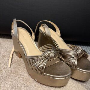 Schutz x Anthropologie Metallic Platform Heels – Size 10